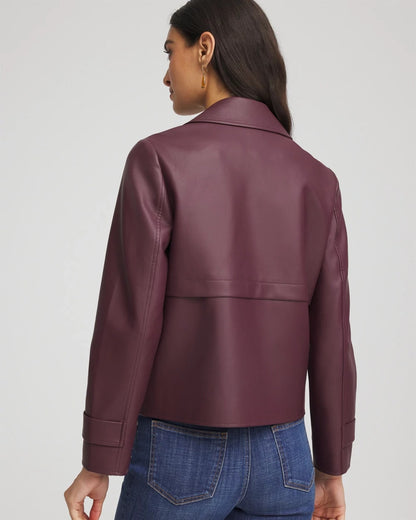 Chico's Faux Leather Trench Coat