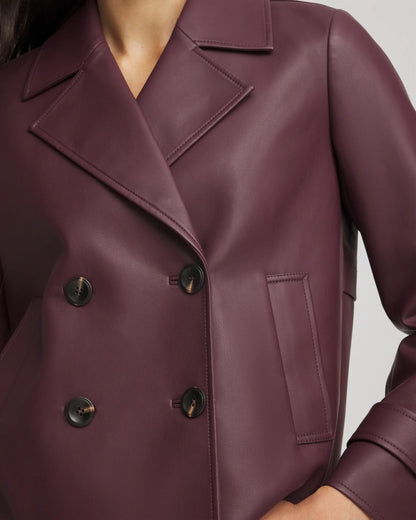 Chico's Faux Leather Trench Coat