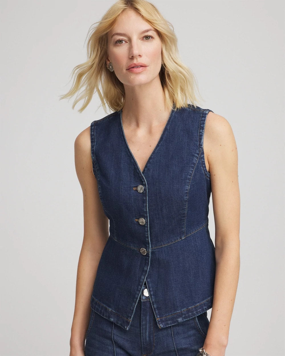 Chico's Sleeveless Denim Vest