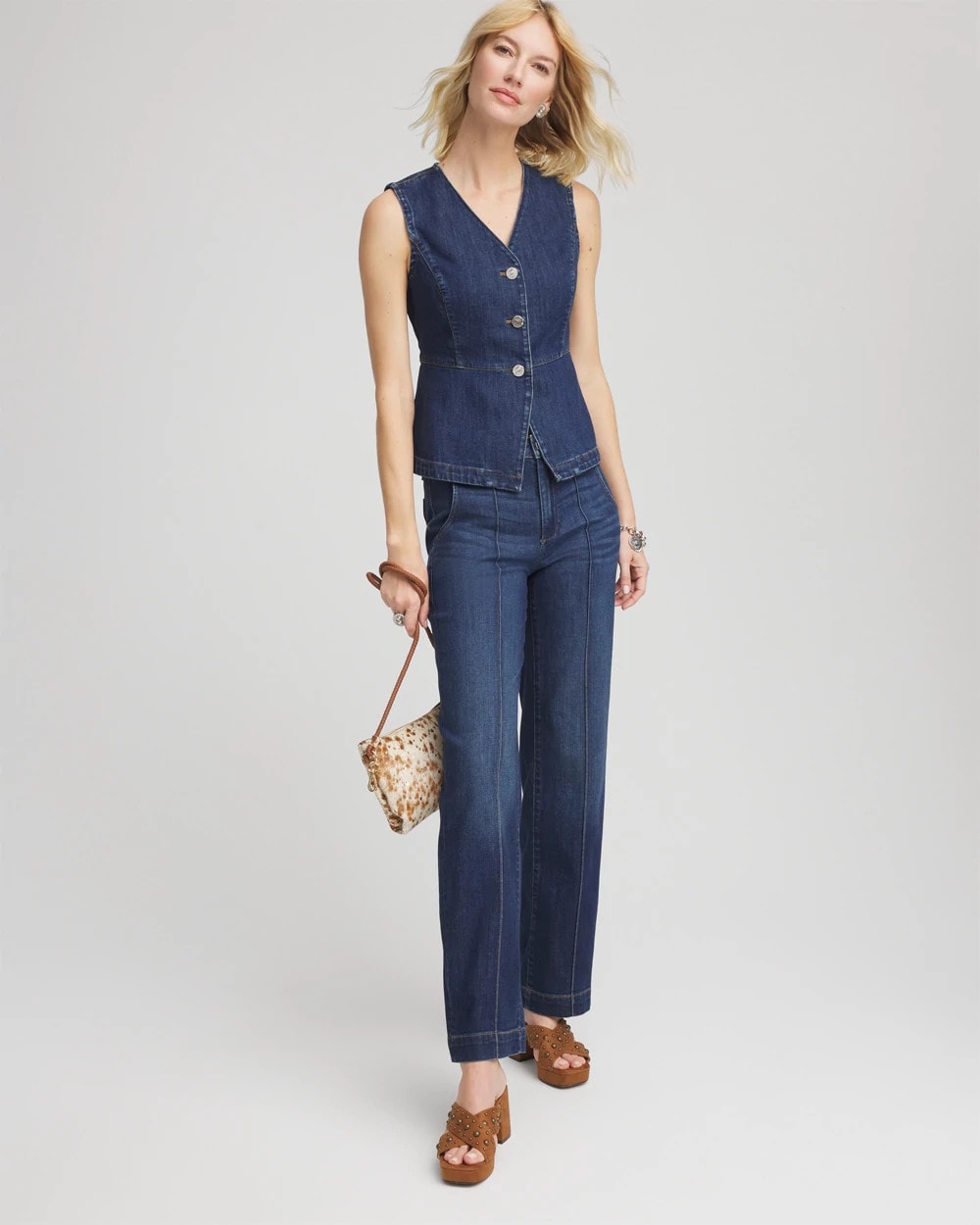 Chico's Sleeveless Denim Vest