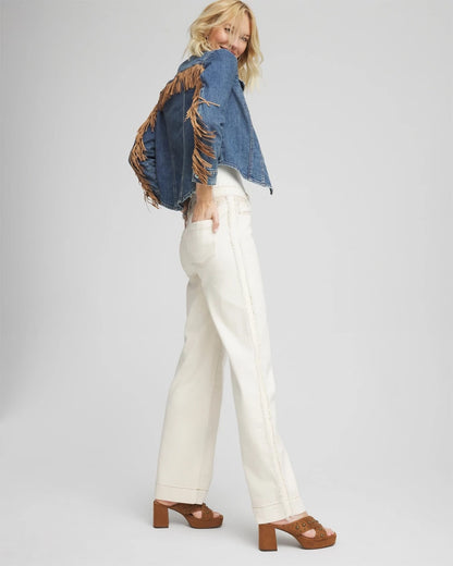 Chico's Cropped-Fit Fringe Denim Jacket