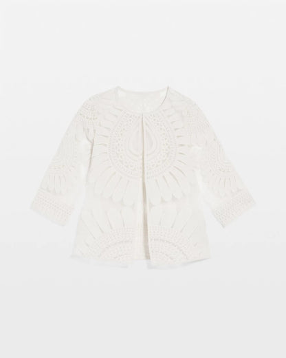 Chico's Travelers™ Collection Embroidered 3/4 Sleeve Jacket