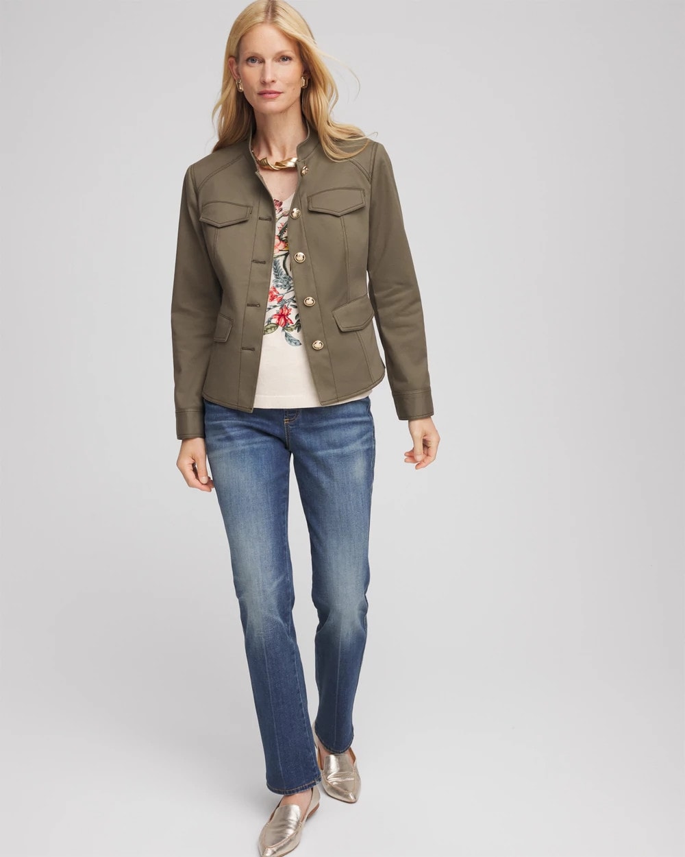 Chico's Peplum Field Jacket