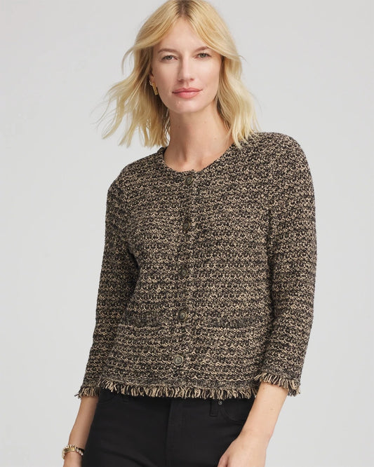 Chico's Tweed Cropped Jacket