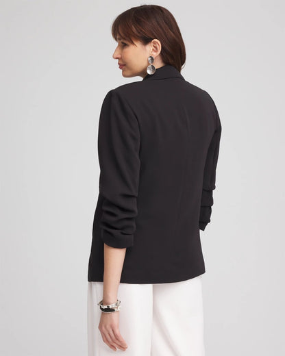 Chico's Notched-Lapel Ruched Sleeve Blazer