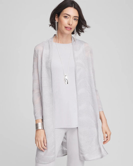 Chico's Travelers™ Zebra-Motif Metallic Cardigan