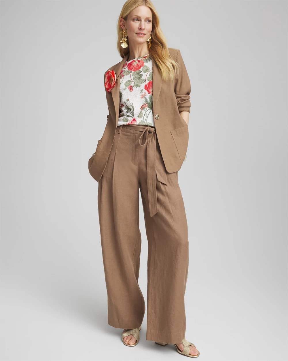 Chico's Linen Stretch Blazer