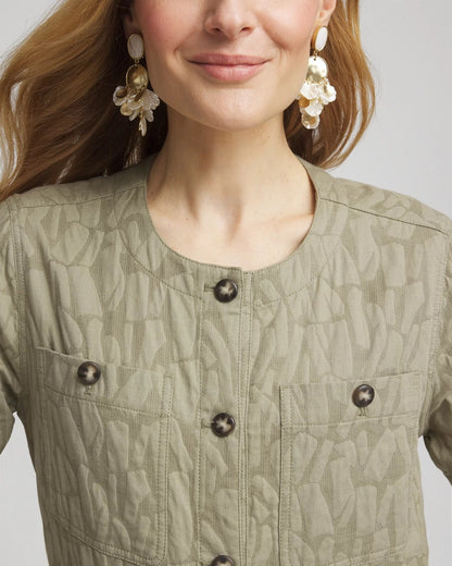 Chico's Jacquard Gauze Belted Field Jacket