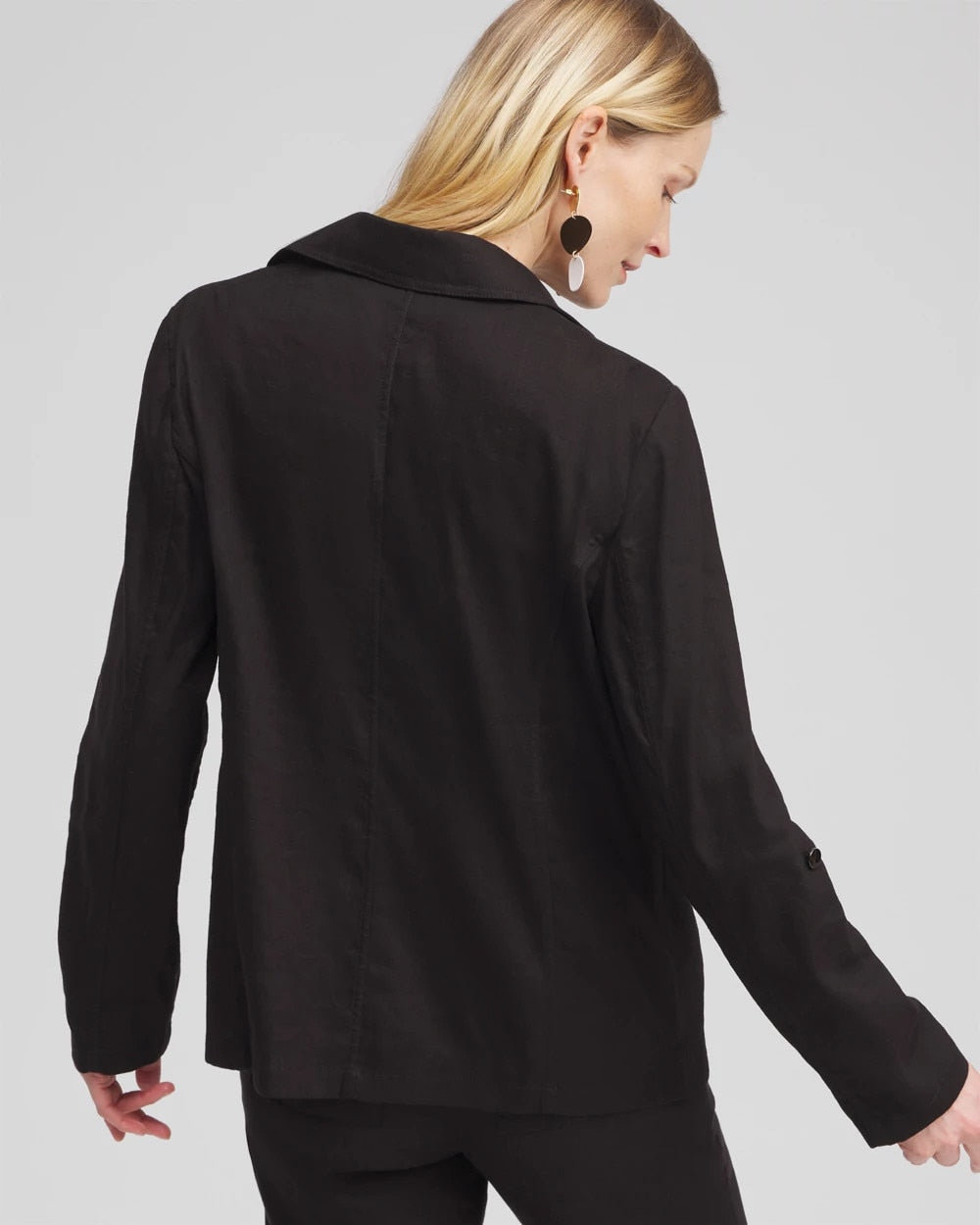 Chico's Linen Blend Stretch Blazer
