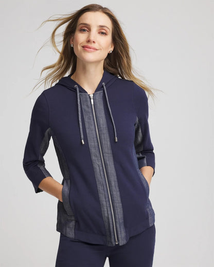 Chico's Zenergy® French Terry & Chambray Jacket