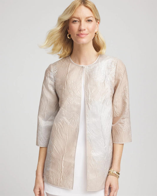 Chico's Travelers™ Collection Metallic 3/4 Sleeve Jacket