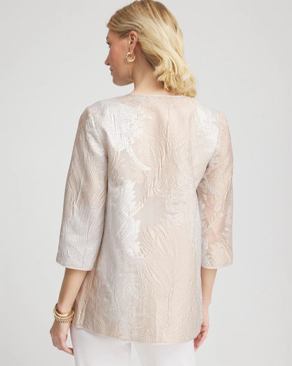 Chico's Travelers™ Collection Metallic 3/4 Sleeve Jacket
