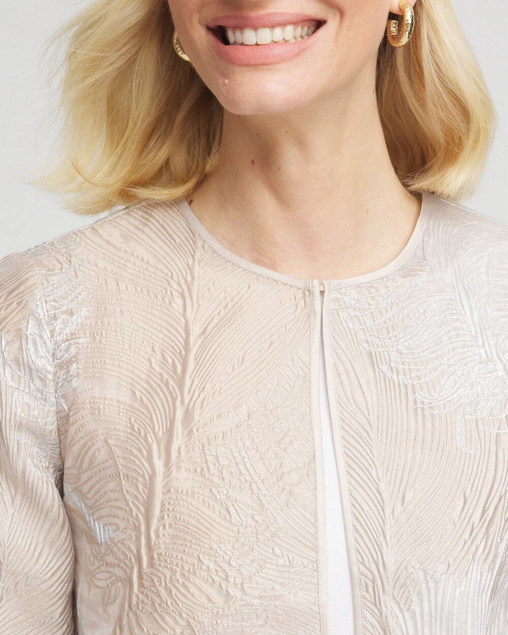 Chico's Travelers™ Collection Metallic 3/4 Sleeve Jacket