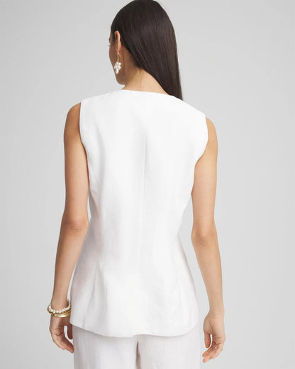 Chico's Linen Button-Front Shirt Vest