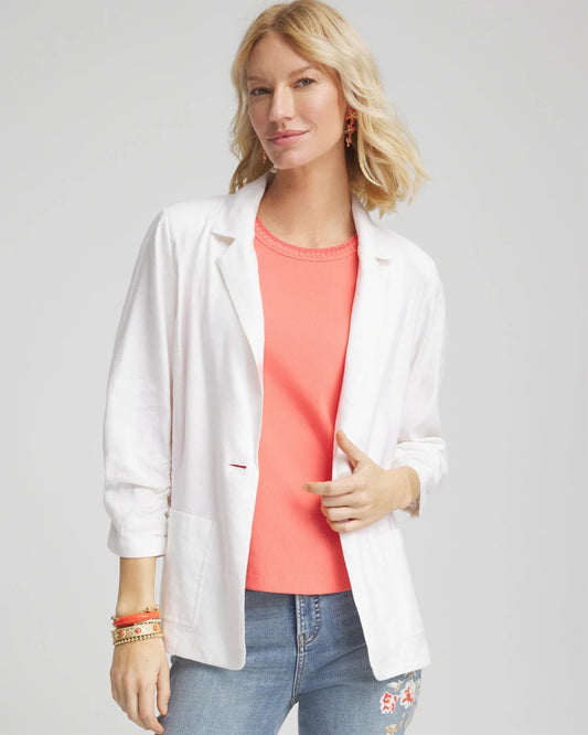Chico's Linen Stretch Blazer