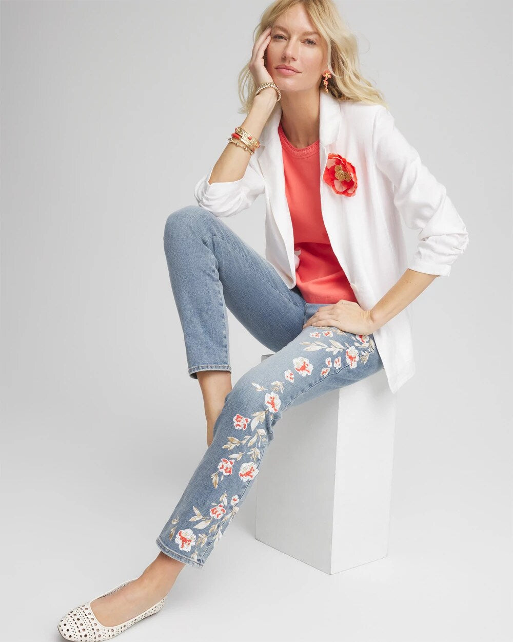 Chico's Linen Stretch Blazer