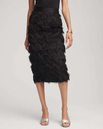 Chico's Chevron Fringe Party Skirt