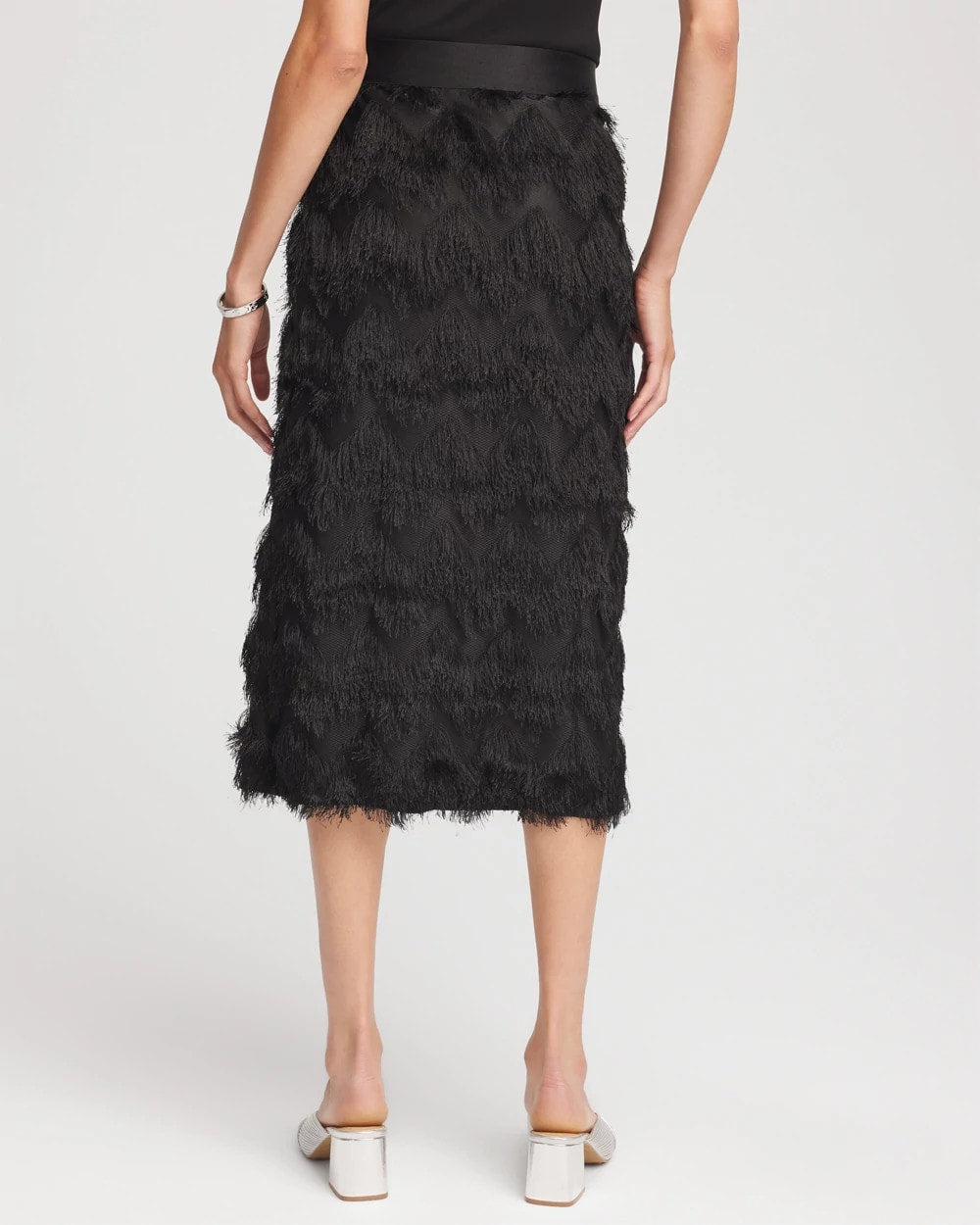 Chico's Chevron Fringe Party Skirt