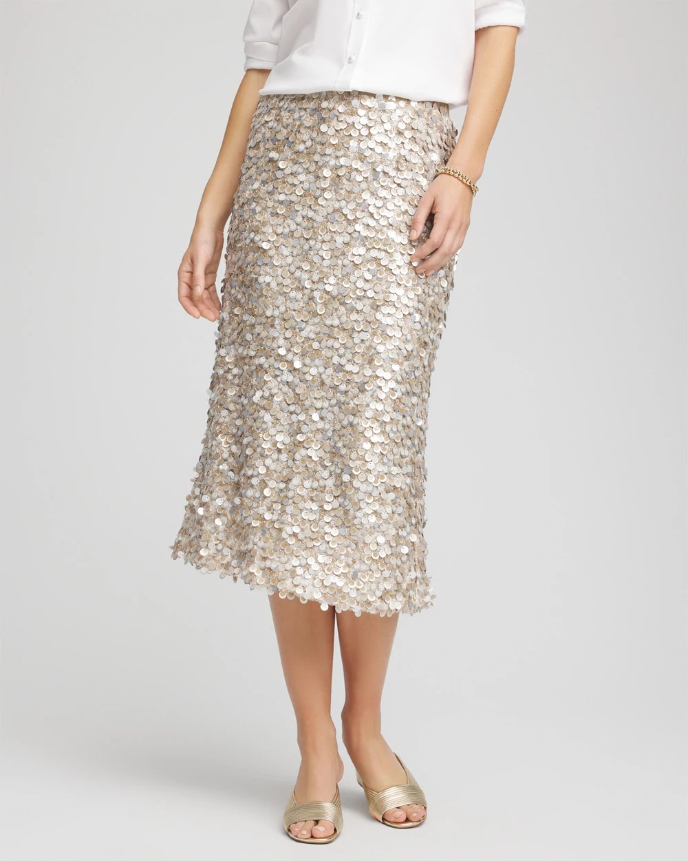 Chico's Sequins Party Pencil Skirt