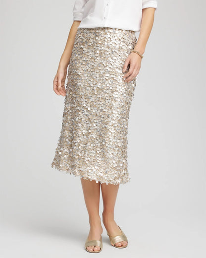 Chico's Sequins Party Pencil Skirt