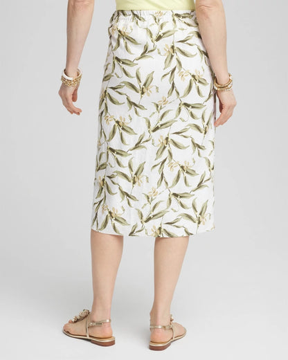Chico's Linen Midi Wrap Skirt