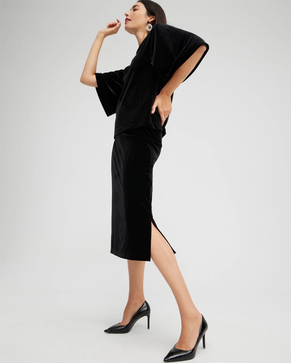 Chico's Travelers™ Velvet Midi Skirt