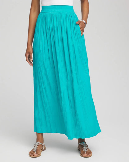 Chico's Pull-on Pleated Maxi Skirt