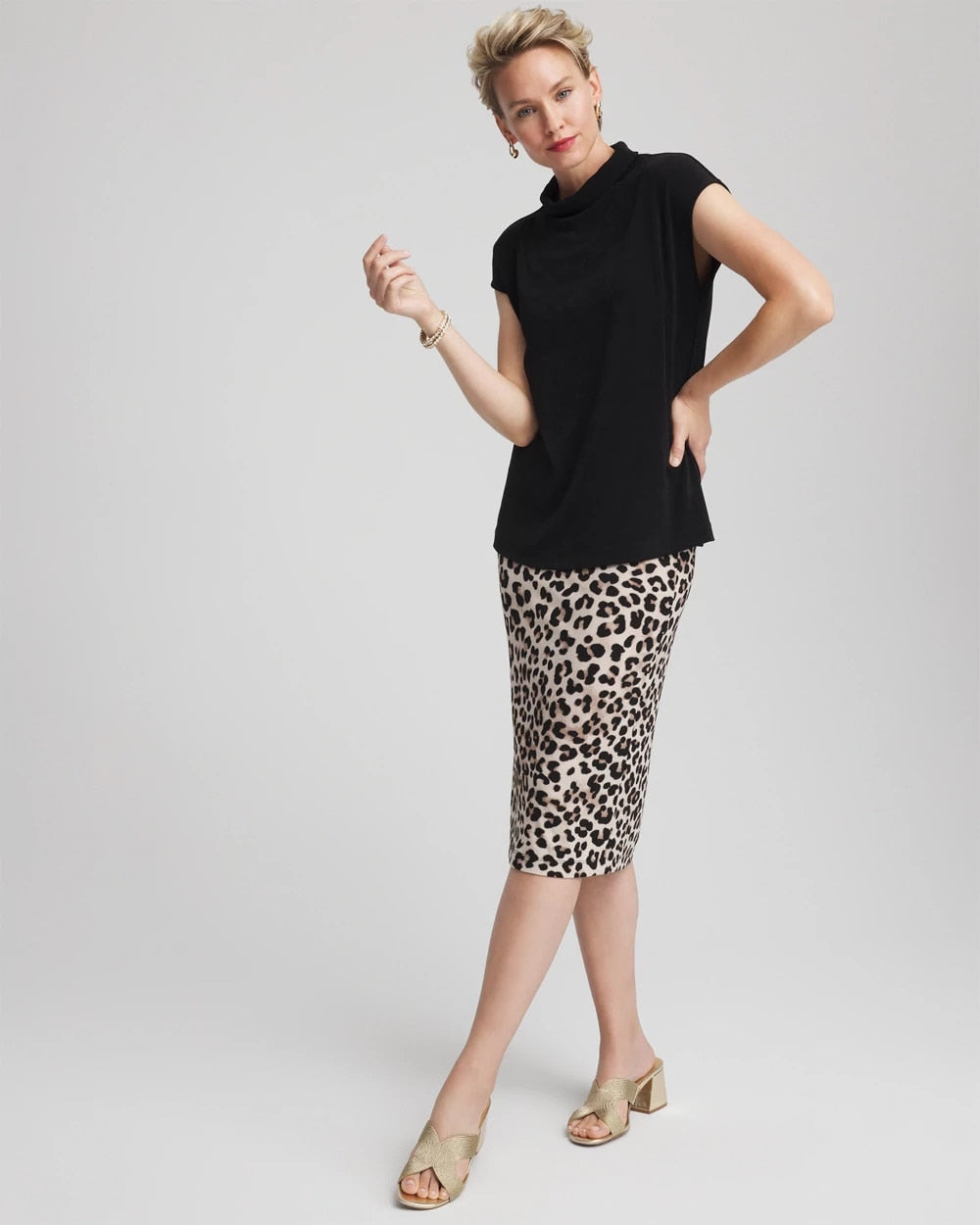 Chico's Travelers™ No Tummy Animal-Print Pencil Skirt