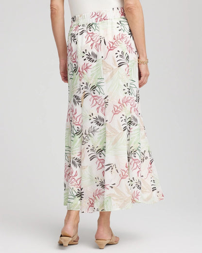 Chico's Floral Embroidered Crinkle Maxi Skirt