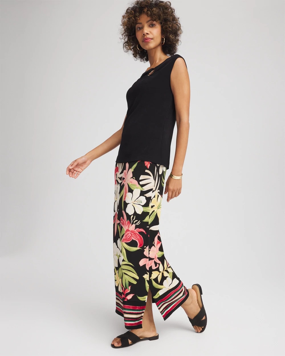 Chico's Travelers™ Tropical-Lily Midi Skirt