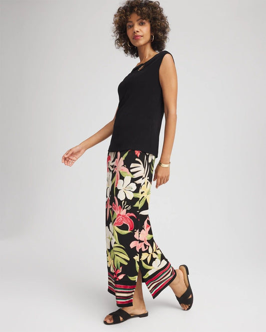 Chico's Travelers™ Tropical-Lily Midi Skirt