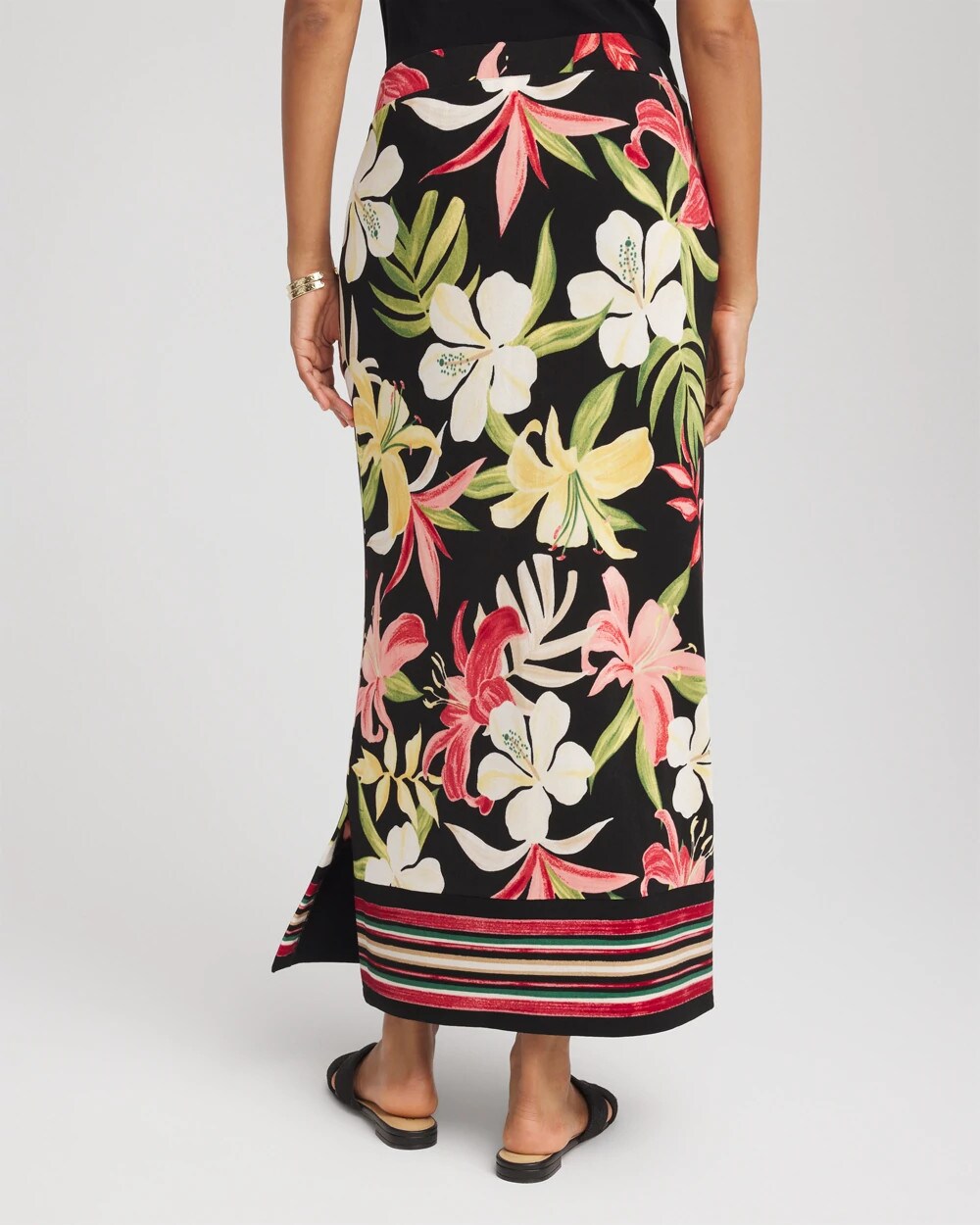 Chico's Travelers™ Tropical-Lily Midi Skirt