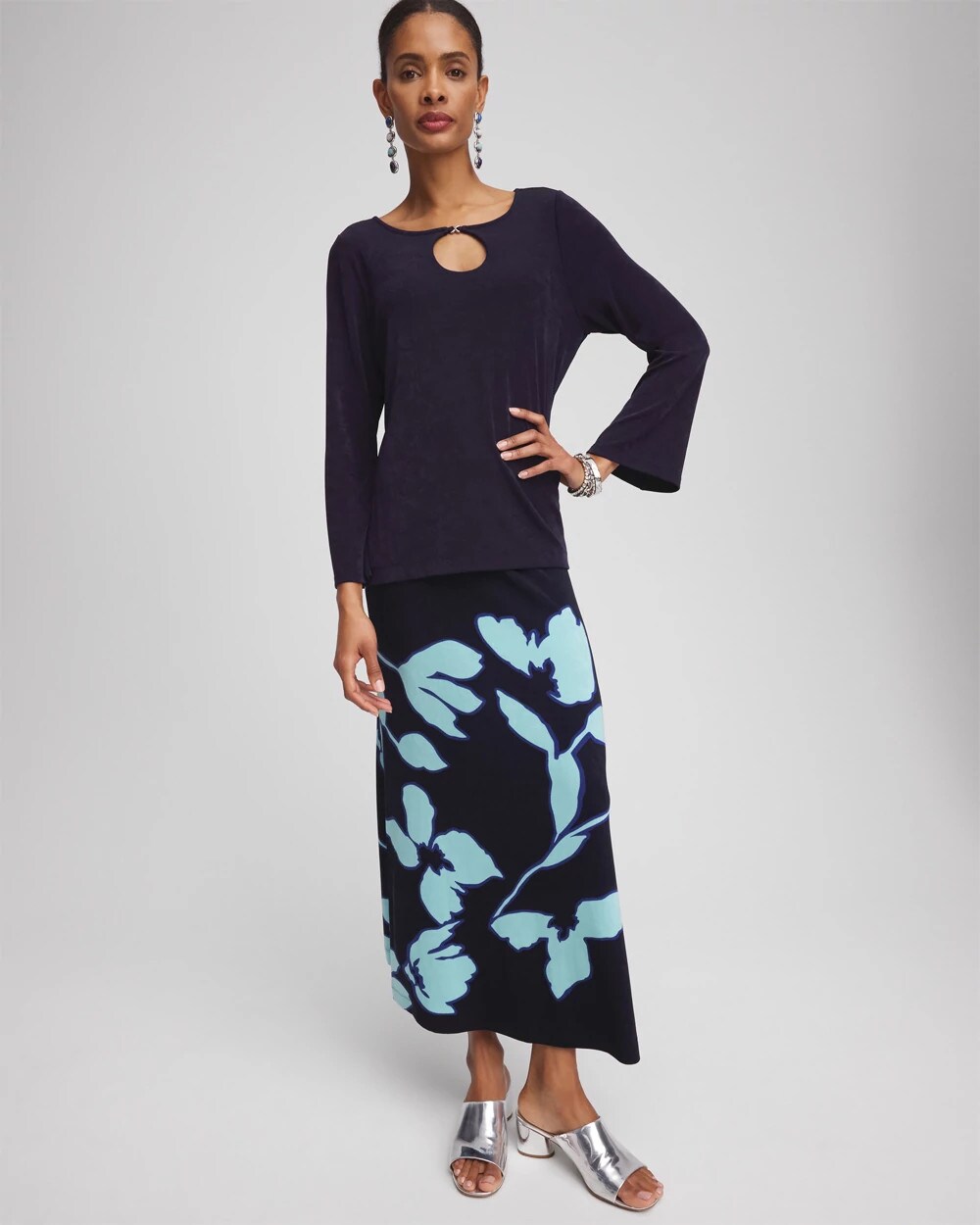 Chico's Travelers™ Midi A-line Skirt