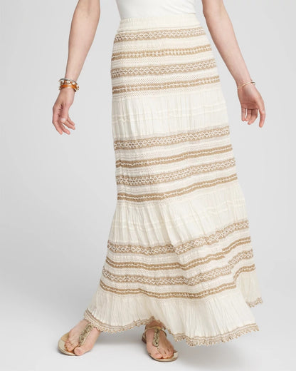 Chico's Crochet Gauze Trim Skirt