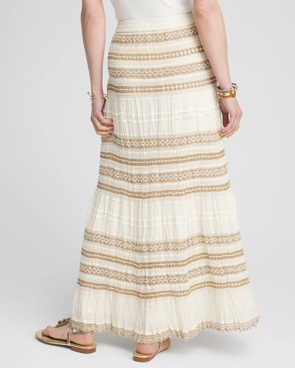 Chico's Crochet Gauze Trim Skirt