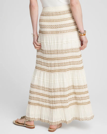 Chico's Crochet Gauze Trim Skirt