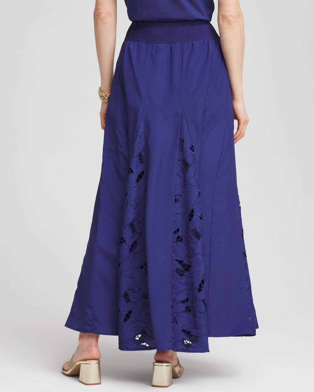 Chico's Godet Maxi Eyelet Skirt