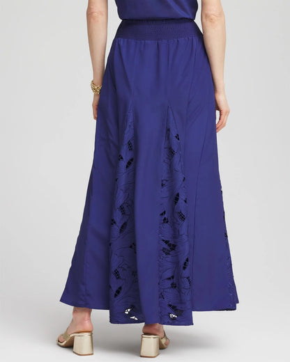 Chico's Godet Maxi Eyelet Skirt