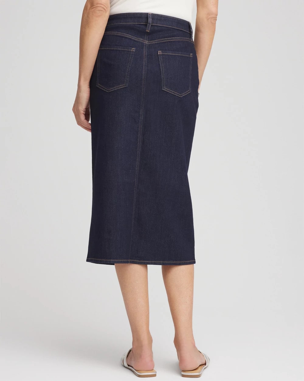 Chico's High-Rise Straight Stretch-Denim Skirt