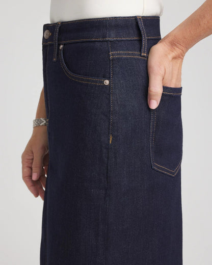 Chico's High-Rise Straight Stretch-Denim Skirt