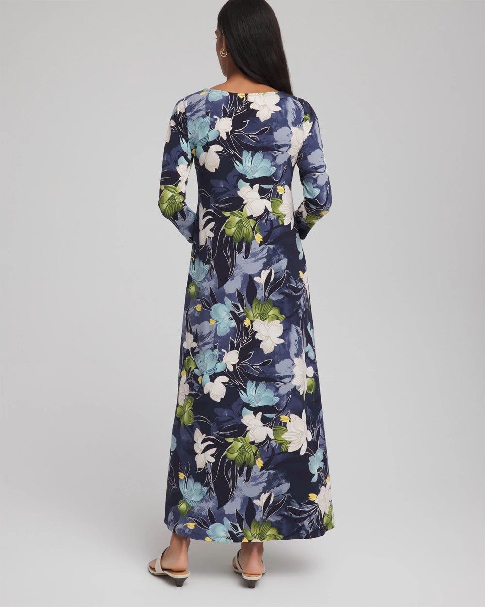 Chico's Petite Dance Boatneck Column Maxi Dress