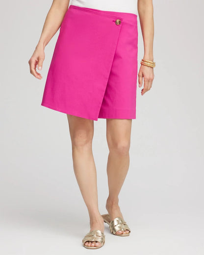 Chico's Brigitte™ Pull-On Asymmetrical Wrap Skort