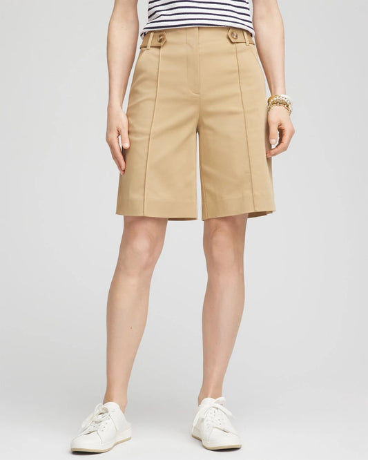 Chico's Sateen Tab-Front A-line Shorts