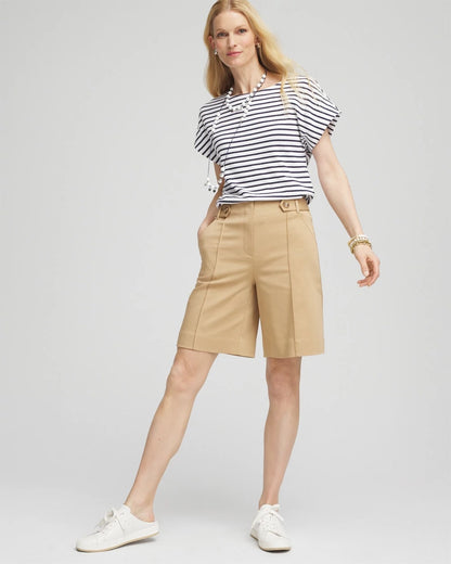 Chico's Sateen Tab-Front A-line Shorts