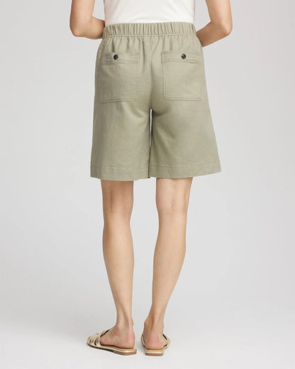 Chico's Cotton-Linen Pull-On Utility Shorts