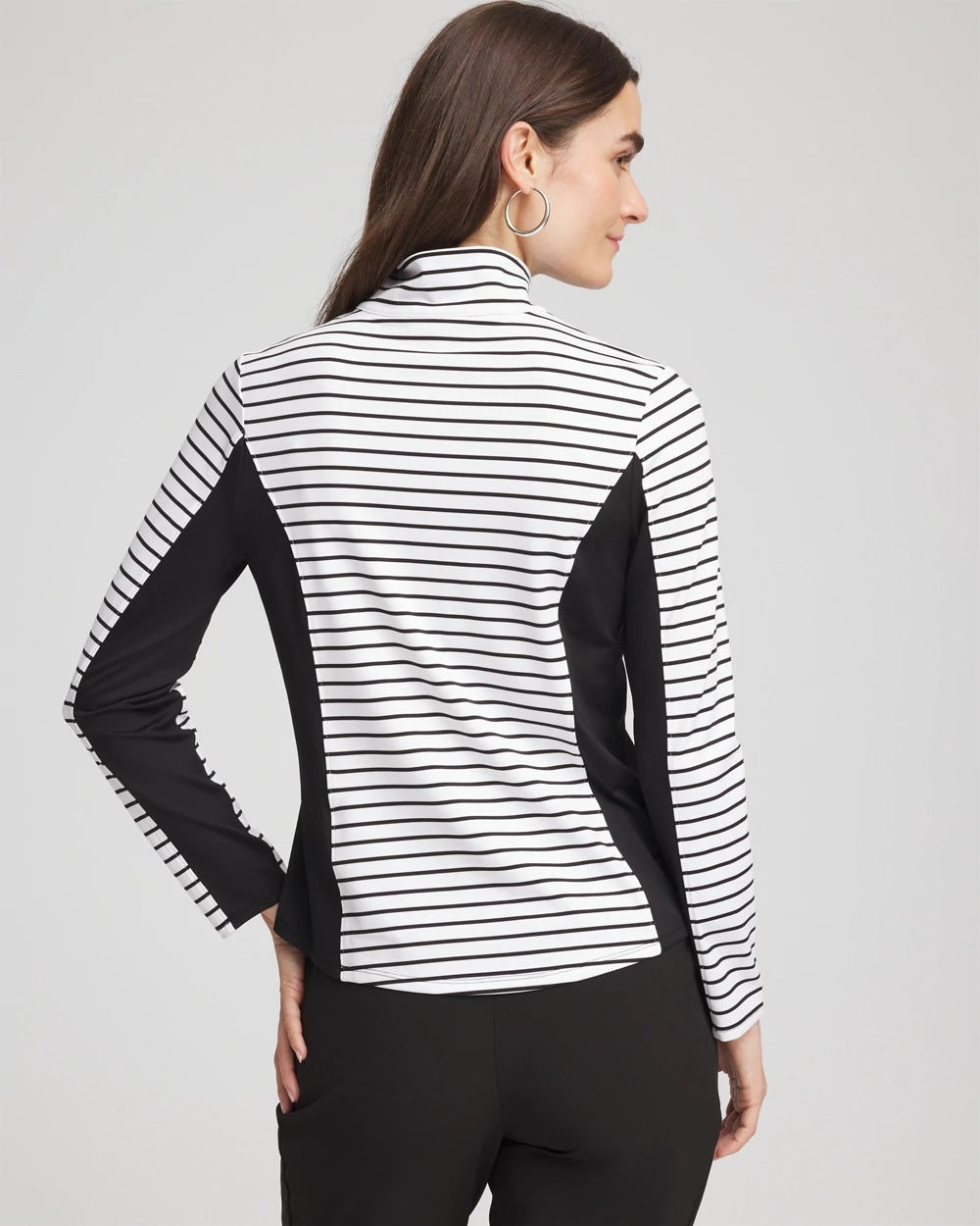 Chico's Zenergy® UPF Striped Block Half Zip