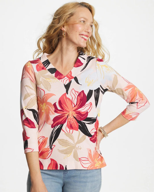 Chico's Pima Cotton 3/4 Sleeve Tee