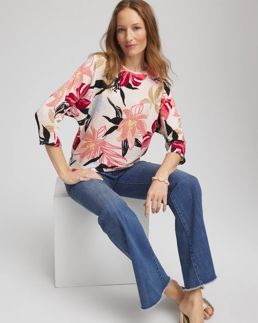 Chico's Textured Tapered Dolman Top