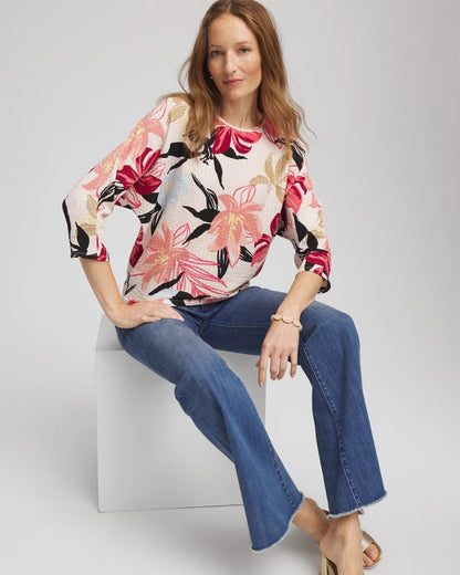 Chico's Textured Tapered Dolman Top