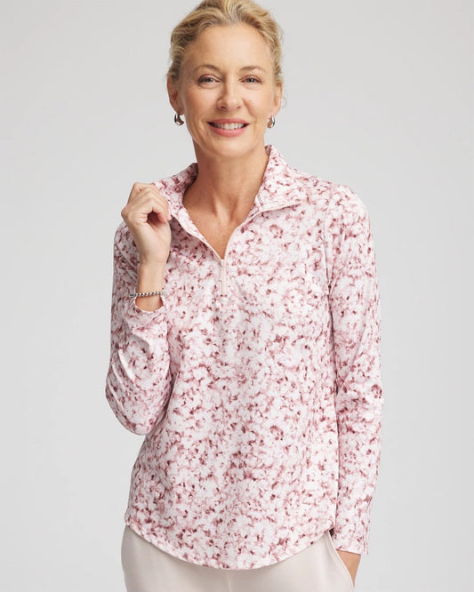 Chico's Zenergy® UPF Printed Zip-Front Pullover